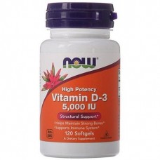 Now Foods Suplemento Vitamina D3 5.000 IU (120 Cápsulas)